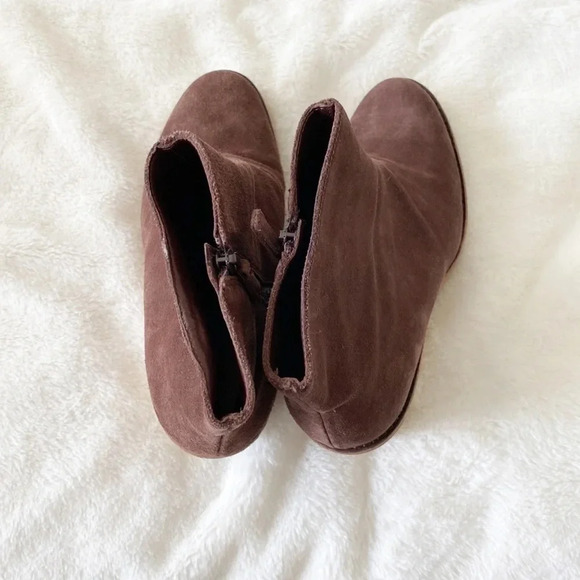 Cole Haan Rayna Suede Wedge Bootie Chestnut Brown Women Size 9.5 B - Picture 9 of 11